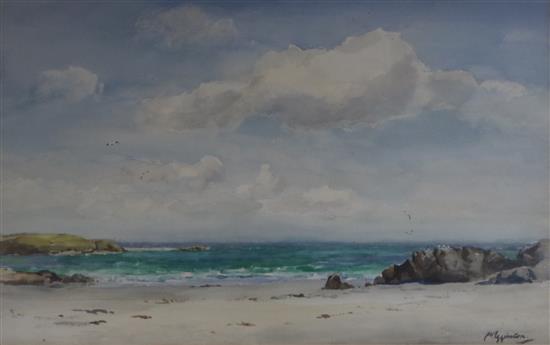 Wycliffe Egginton (1875-1951), watercolour, North Sands, Iona, 35.5cm x 54cm